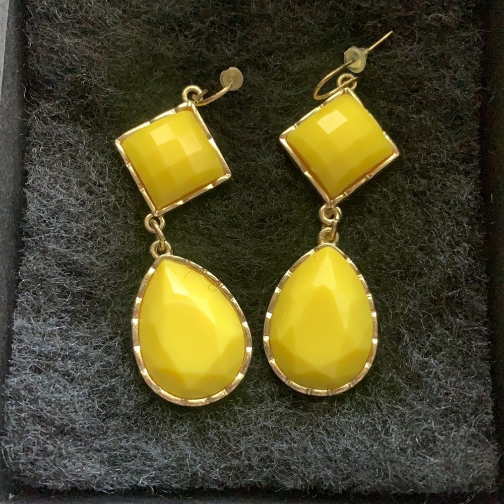 Yellow And Gold Earrings